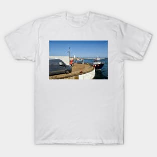 Fishing Quay, Seahouses Harbour, Northumberland T-Shirt